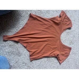 American Eagle Orange Ribbed Bodysuit